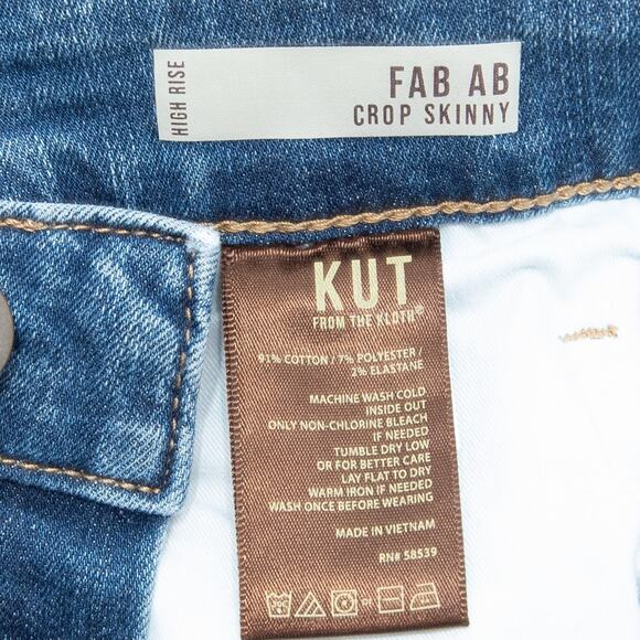 Kut From The Kloth Plus Size Catherine High Rise Fab AB Crop Skinny Jeans SZ 22 - Picture 7 of 9